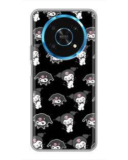 Чехол для Huawei Honor Magic 5 Lite 5G с картинкой «Черный паттерн Kuromi»