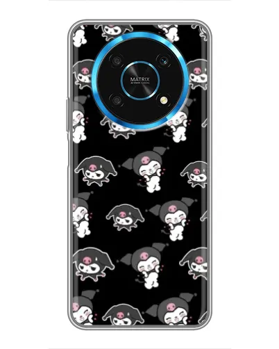 Чехол для Huawei Honor Magic 5 Lite 5G с картинкой «Черный паттерн Kuromi»