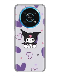 Чехол для Huawei Honor Magic 5 Lite 5G с картинкой «Kuromi и лавандовые сердца»