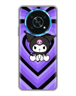 Чехол для Huawei Honor Magic 5 Lite 5G с картинкой «Kuromi и фиолетовые сердца»