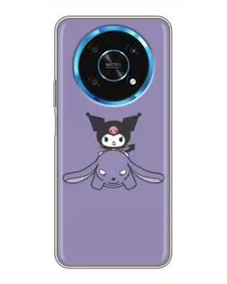 Чехол для Huawei Honor Magic 5 Lite 5G с картинкой «Kuromi на лиловом фоне»