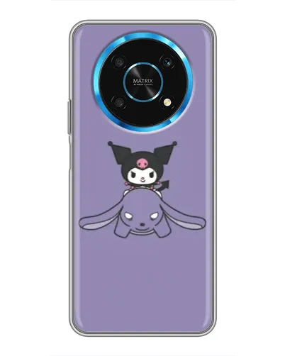 Чехол для Huawei Honor Magic 5 Lite 5G с картинкой «Kuromi на лиловом фоне»