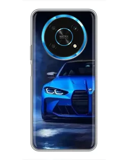 Чехол для Huawei Honor Magic 5 Lite 5G с картинкой «Голубая BMW M4»