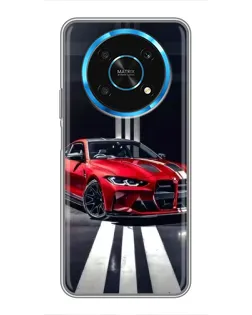 Чехол для Huawei Honor Magic 5 Lite 5G с картинкой «Красная BMW на дороге»