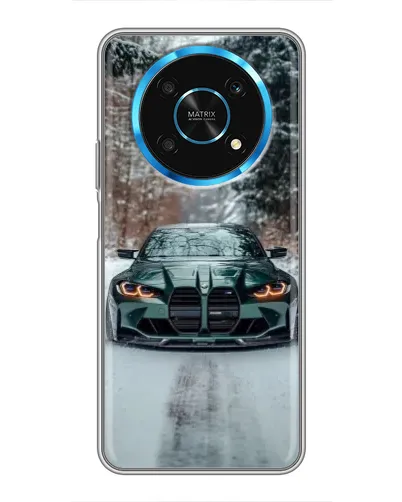 Чехол для Huawei Honor Magic 5 Lite 5G с картинкой «BMW в зимнем лесу»