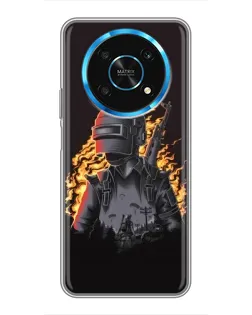 Чехол для Huawei Honor Magic 5 Lite 5G с картинкой «PUBG — огненный силуэт»