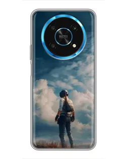 Чехол для Huawei Honor Magic 5 Lite 5G с картинкой «Герой PUBG на скале»