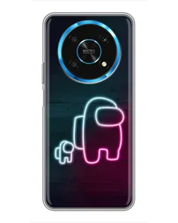 Чехол для Huawei Honor Magic 5 Lite 5G с картинкой «Among Us неон-арт»