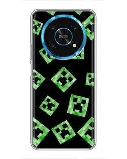 Чехол для Huawei Honor Magic 5 Lite 5G с картинкой «Паттерн с криперами»