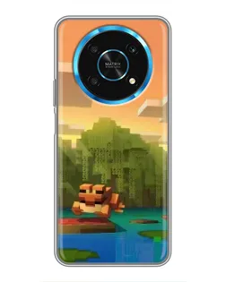 Чехол для Huawei Honor Magic 5 Lite 5G с картинкой «Майнкрафт закат солнца»
