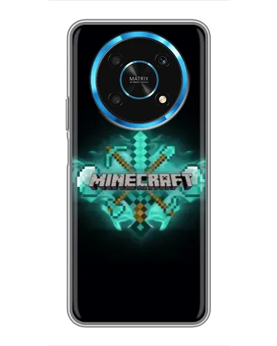 Чехол для Huawei Honor Magic 5 Lite 5G с картинкой «Minecraft Diamond лого»
