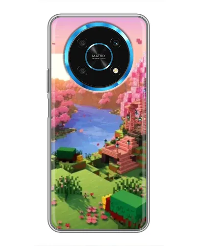 Чехол для Huawei Honor Magic 5 Lite 5G с картинкой «Розовое дерево Minecraft»