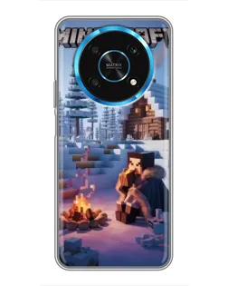 Чехол для Huawei Honor Magic 5 Lite 5G с картинкой «Зимний Minecraft»
