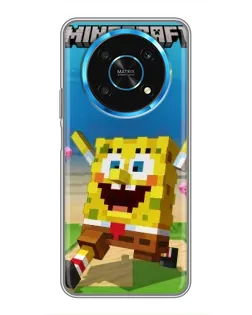 Чохол для Huawei Honor Magic 5 Lite 5G з картинкою «Губка Боб Minecraft»