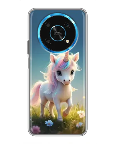 Чехол для Huawei Honor Magic 5 Lite 5G с картинкой «Единорог на поляне»