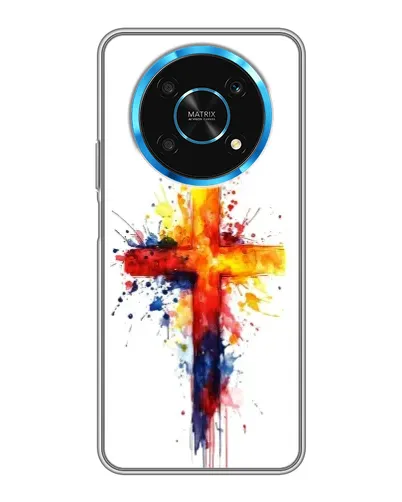 Чехол для Huawei Honor Magic 5 Lite 5G с картинкой «Акварельный крест»