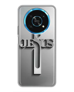 Чохол для Huawei Honor Magic 5 Lite 5G з картинкою «Металевий хрест Jesus»