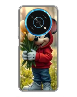 Чехол для Huawei Honor Magic 5 Lite 5G с картинкой «Микки с тюльпанами»
