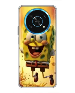Чехол для Huawei Honor Magic 5 Lite 5G с картинкой «Губка Боб прыгает»