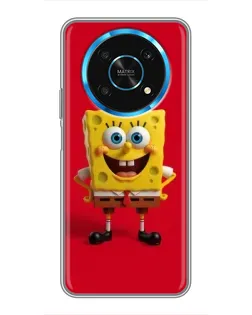 Чехол для Huawei Honor Magic 5 Lite 5G с картинкой «Спанч Боб на красном»