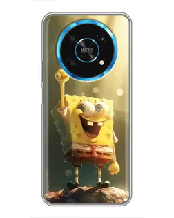 Чехол для Huawei Honor Magic 5 Lite 5G с картинкой «Сияющий Спанч Боб»