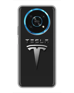 Чехол для Huawei Honor Magic 5 Lite 5G с картинкой «Стальной логотип Tesla»