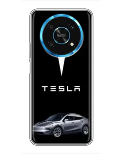 Чехол для Huawei Honor Magic 5 Lite 5G с картинкой «Tesla Model Y»
