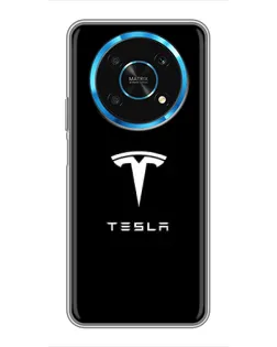 Чехол для Huawei Honor Magic 5 Lite 5G с картинкой «Tesla White Logo»