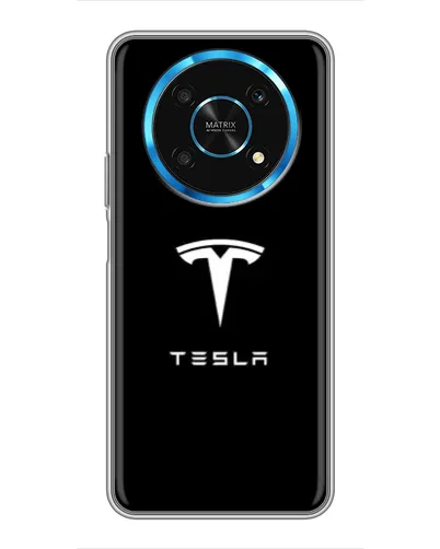 Чехол для Huawei Honor Magic 5 Lite 5G с картинкой «Tesla White Logo»