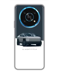 Чехол для Huawei Honor Magic 5 Lite 5G с картинкой «Серебристый Cybertruck Tesla»