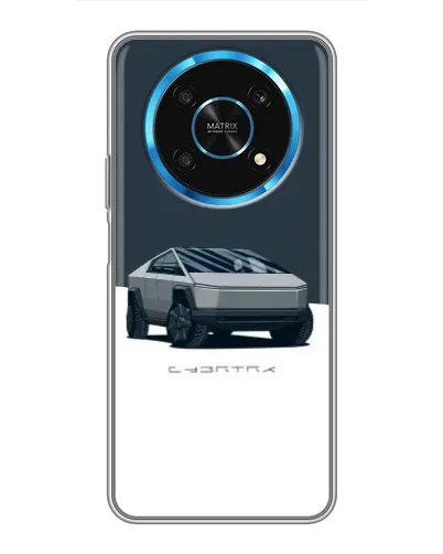 Чехол для Huawei Honor Magic 5 Lite 5G с картинкой «Серебристый Cybertruck Tesla»