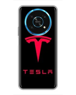 Чехол для Huawei Honor Magic 5 Lite 5G с картинкой «Tesla Red Logo»