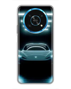 Чехол для Huawei Honor Magic 5 Lite 5G с картинкой «Tesla в неоне»