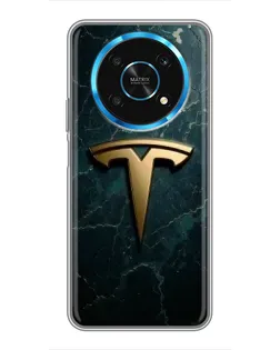 Чехол для Huawei Honor Magic 5 Lite 5G с картинкой «Мраморная Tesla Gold»
