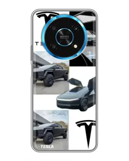 Чехол для Huawei Honor Magic 5 Lite 5G с картинкой «Коллаж Cybertruck Tesla»