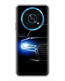 Чехол для Huawei Honor Magic 5 Lite 5G с картинкой «Неоновый взгляд Audi»
