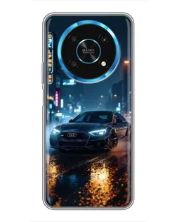 Чехол для Huawei Honor Magic 5 Lite 5G с картинкой «Ночной город и Audi»