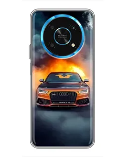 Чехол для Huawei Honor Magic 5 Lite 5G с картинкой «Audi в огненном дыму»