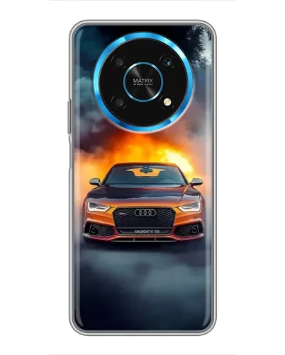 Чехол для Huawei Honor Magic 5 Lite 5G с картинкой «Audi в огненном дыму»