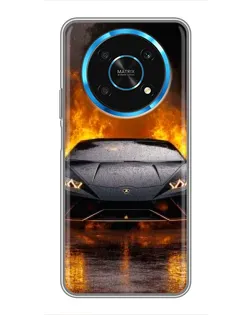 Чехол для Huawei Honor Magic 5 Lite 5G с картинкой «Lamborghini в огне»