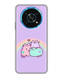 Чехол для Huawei Honor Magic 5 Lite 5G с картинкой «Радужные Пушины»