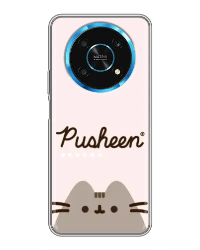 Чехол для Huawei Honor Magic 5 Lite 5G с картинкой «Pusheen логотип»