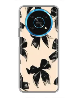 Чехол для Huawei Honor Magic 5 Lite 5G с картинкой «Паттерн черные банты»