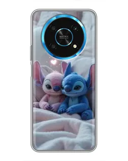 Чехол для Huawei Honor Magic 5 Lite 5G с картинкой «Плюшевые Стич Ангел»