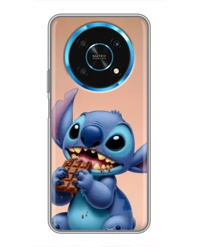 Чехол для Huawei Honor Magic 5 Lite 5G с картинкой «Стич ест шоколад»