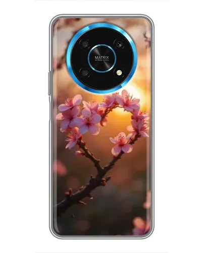 Чехол для Huawei Honor Magic 5 Lite 5G с картинкой «Розовый цвет сердце на фоне заката» Чехол для Huawei Honor Magic 5 Lite 5G с картинкой «Розовый цвет сердце на фоне заката»