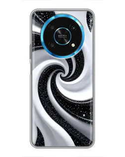 Чехол для Huawei Honor Magic 5 Lite 5G с картинкой «Черно-белая спираль»
