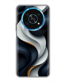 Чехол для Huawei Honor Magic 5 Lite 5G с картинкой «Объемные черно-белые ленты»