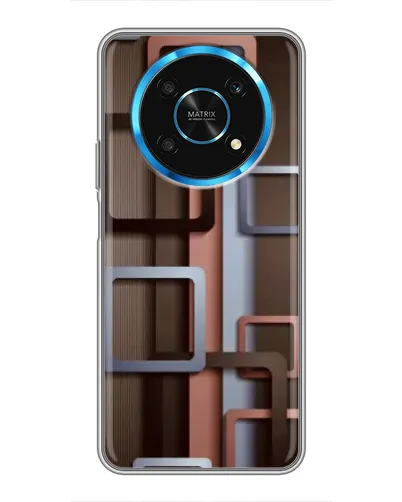 Чехол для Huawei Honor Magic 5 Lite 5G с картинкой «Коричневые объемные квадраты»