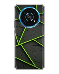 Чехол для Huawei Honor Magic 5 Lite 5G с картинкой «Зеленые геометрические линии»